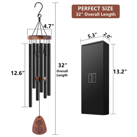 Six-tube configuration of YOUNTASY chimes offers resonant, peaceful sounds.