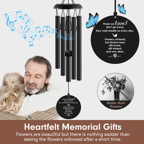 YOUNTASY wind chimes sail features engraved quote for heartfelt sympathy.