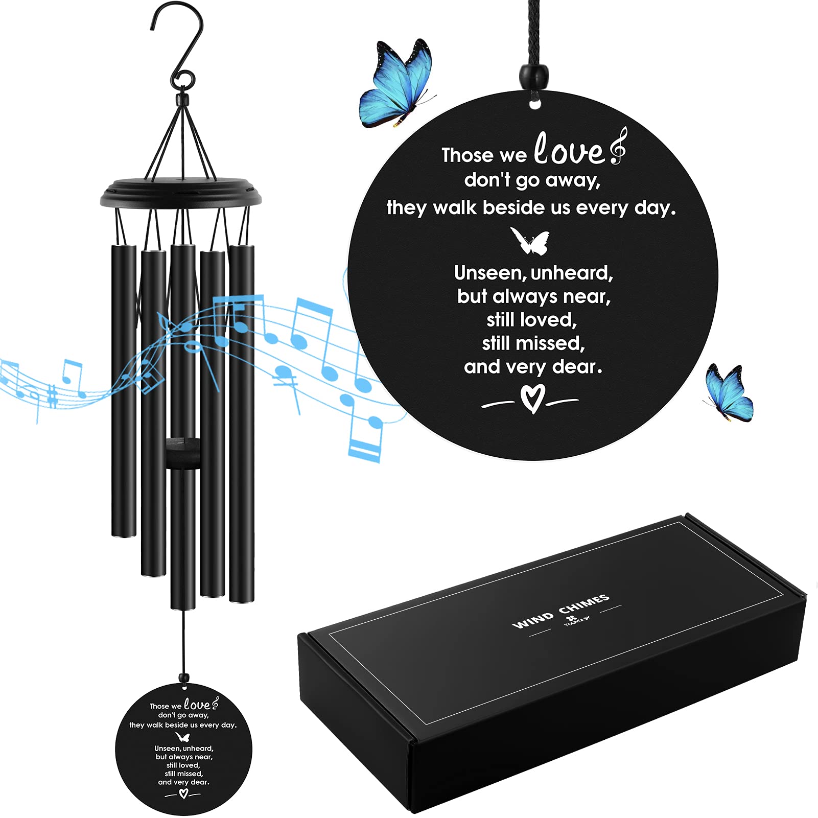 YOUNTASY memorial wind chimes serve as a thoughtful bereavement keepsake.