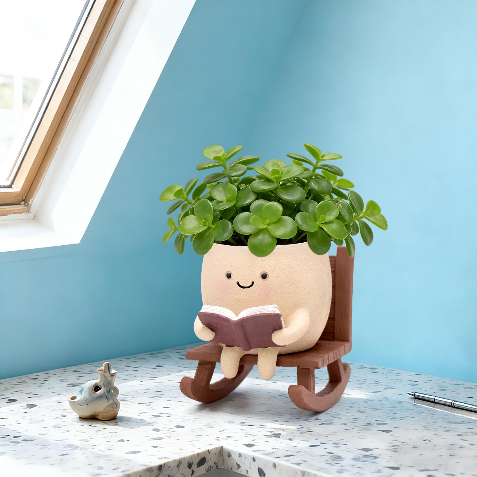 YOUOIVIA office decor rocker planter adds whimsy to desks