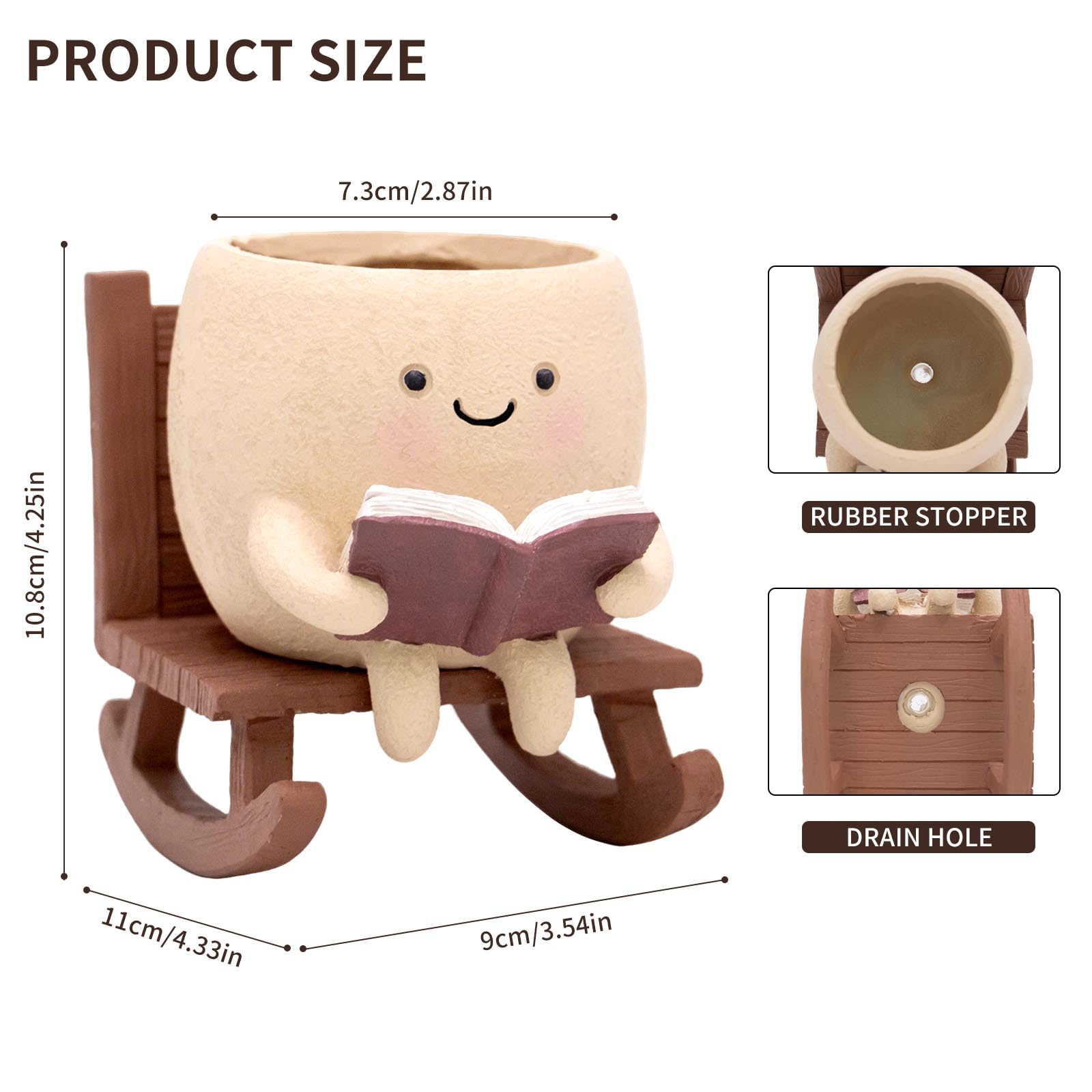 YOUOIVIA succulent planter on rocking chair fits small spaces