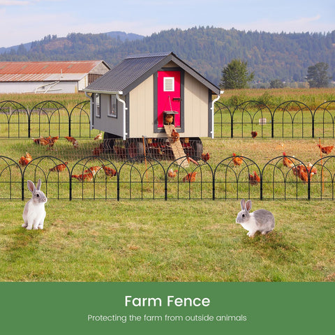 Youpehom border fence dimensions showing 2.83-inch gaps for airflow.