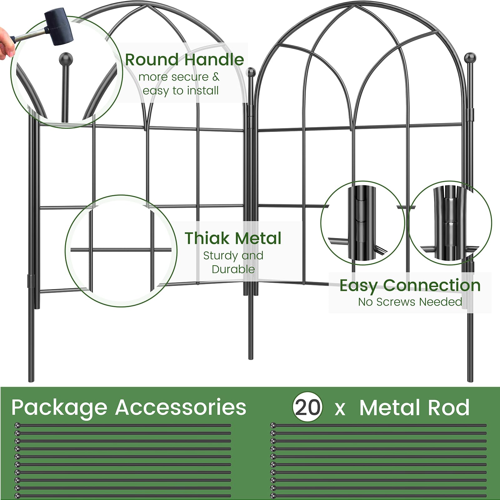 The Youpehom border panel arch design adds decorative border for flower beds.