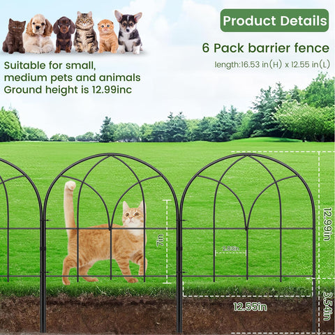 Youpehom no-dig fence barrier close-up showing rust-proof metal finish.