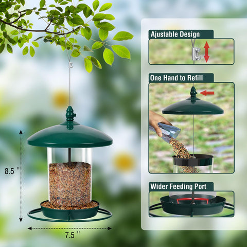 Youvip chew-proof metal design helps deter squirrels from seed access.