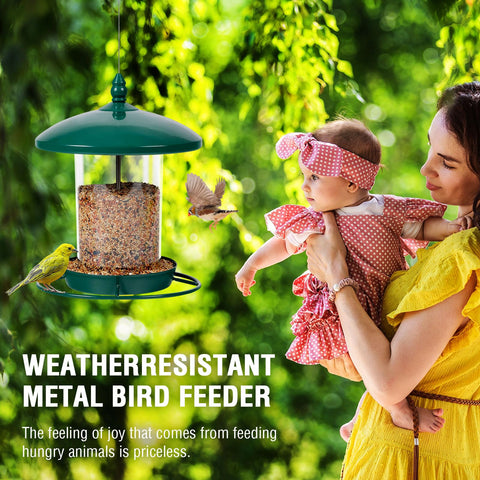Youvip multiple feeding ports support varied seed blends for different birds.
