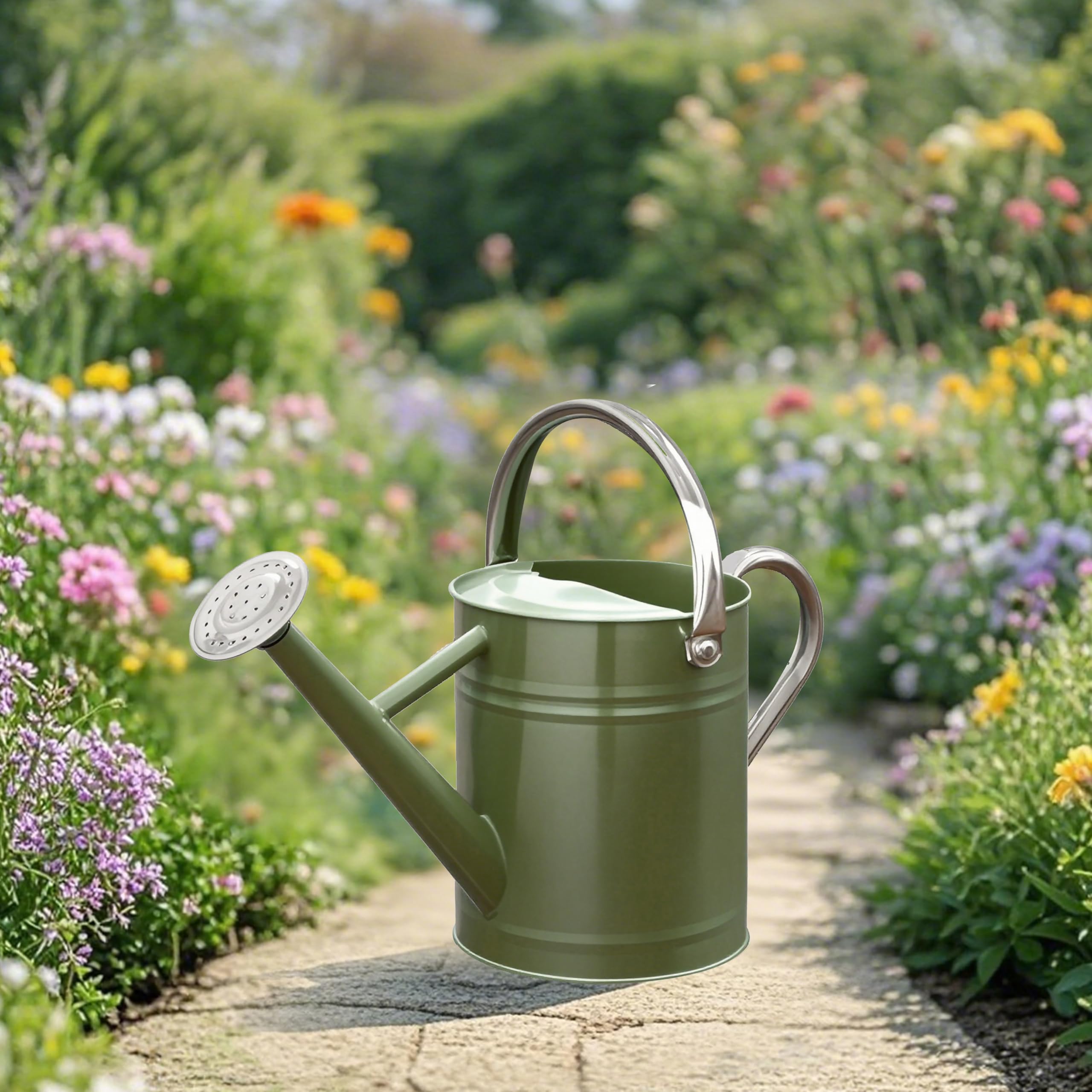 Yourjoy decorative watering can doubles as a garden ornament.