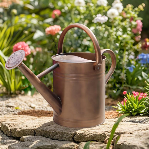 YourJoy galvanized watering can offers a gentle shower for tender indoor plants.