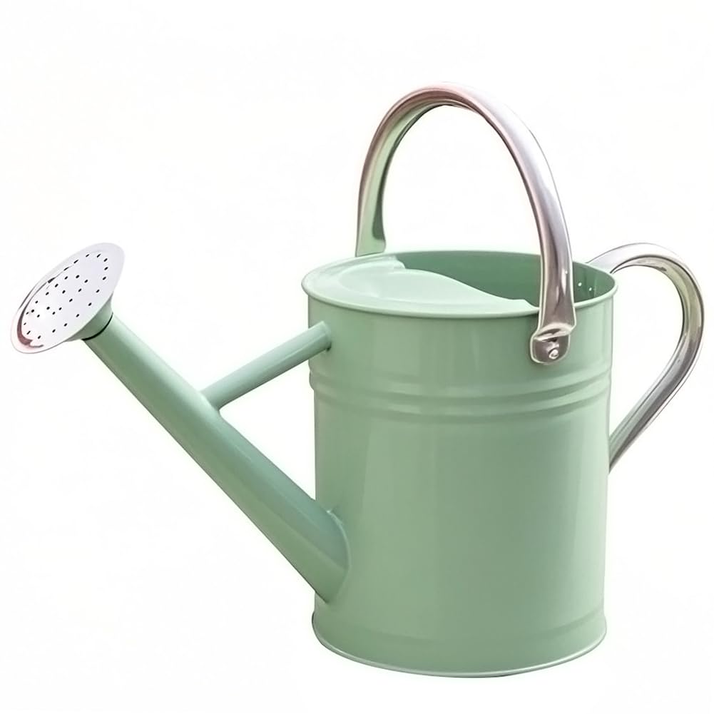 yourjoy metal watering can with durable 1 gallon capacity for garden use