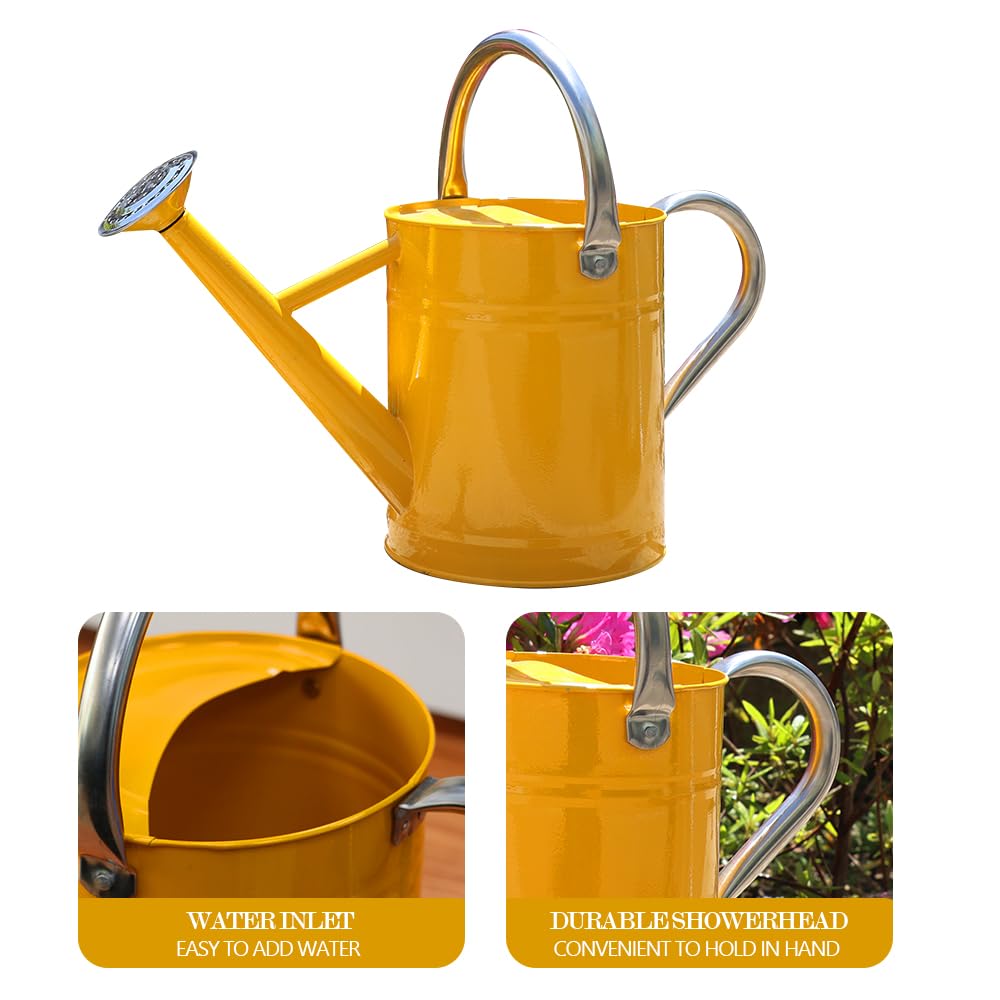 yourjoy Metal Watering Can one gallon versatile for outdoor beds and potted indoor plants