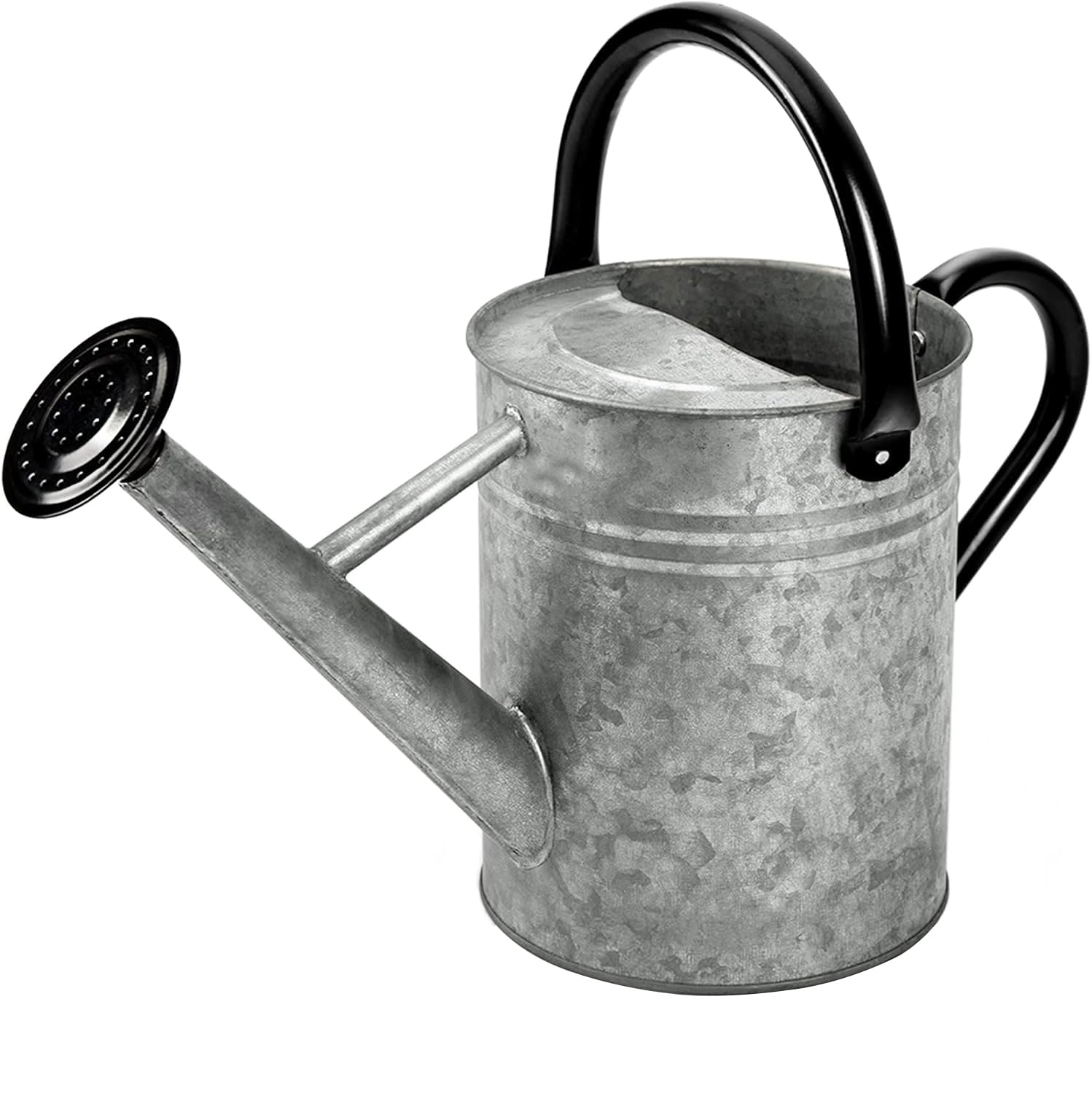 Yourjoy metal watering can in silver, durable for outdoor gardening.
