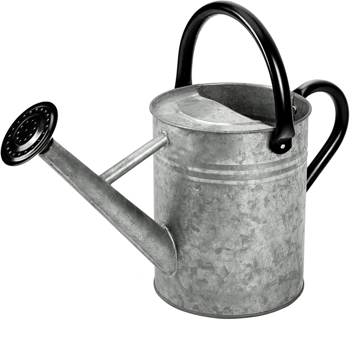 Yourjoy metal watering can in silver, durable for outdoor gardening.