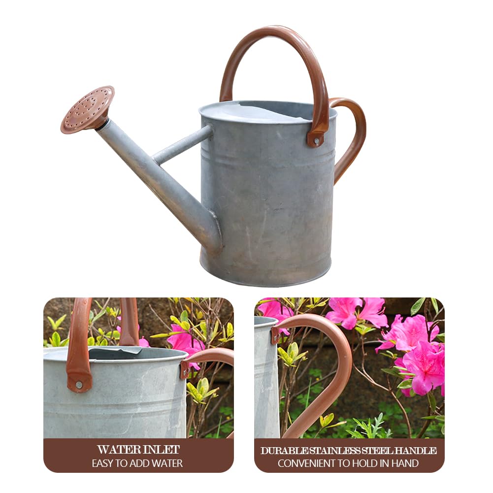 yourjoy zinc-finish watering can adds classic charm to garden or balcony