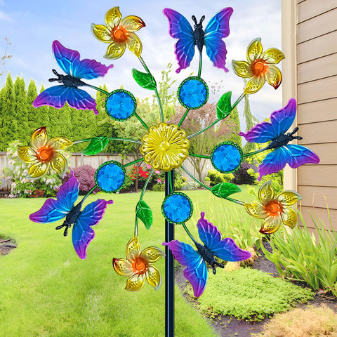 Yourongmao butterfly wind spinner adds sunny charm to the yard.