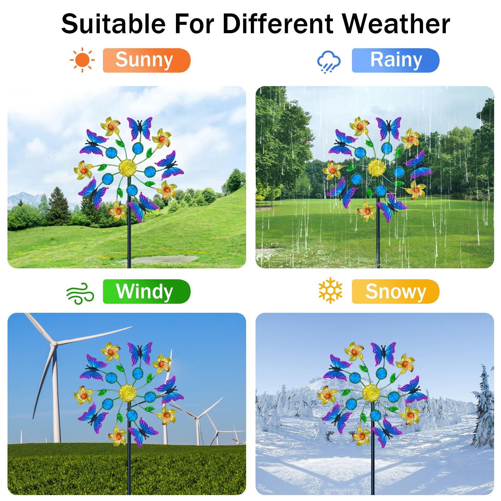 Yourongmao single-sided butterfly windmill provides simple outdoor decoration.