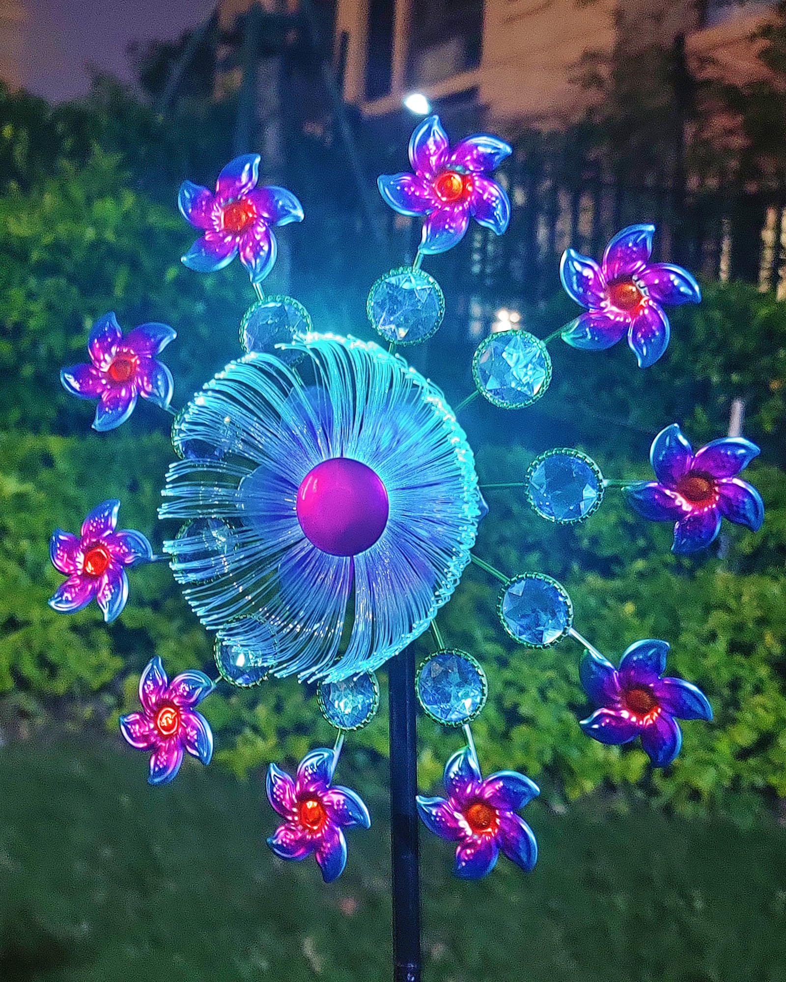 yourongmao solar flower wind spinner assembly offers durable metal craft for long-lasting garden decor