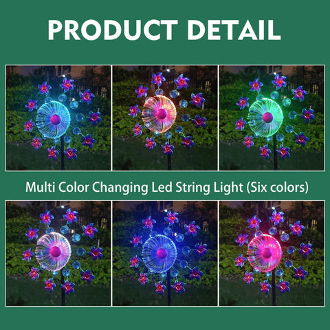 yourongmao forty-point-nine-inch height wind spinner stands tall in gardens