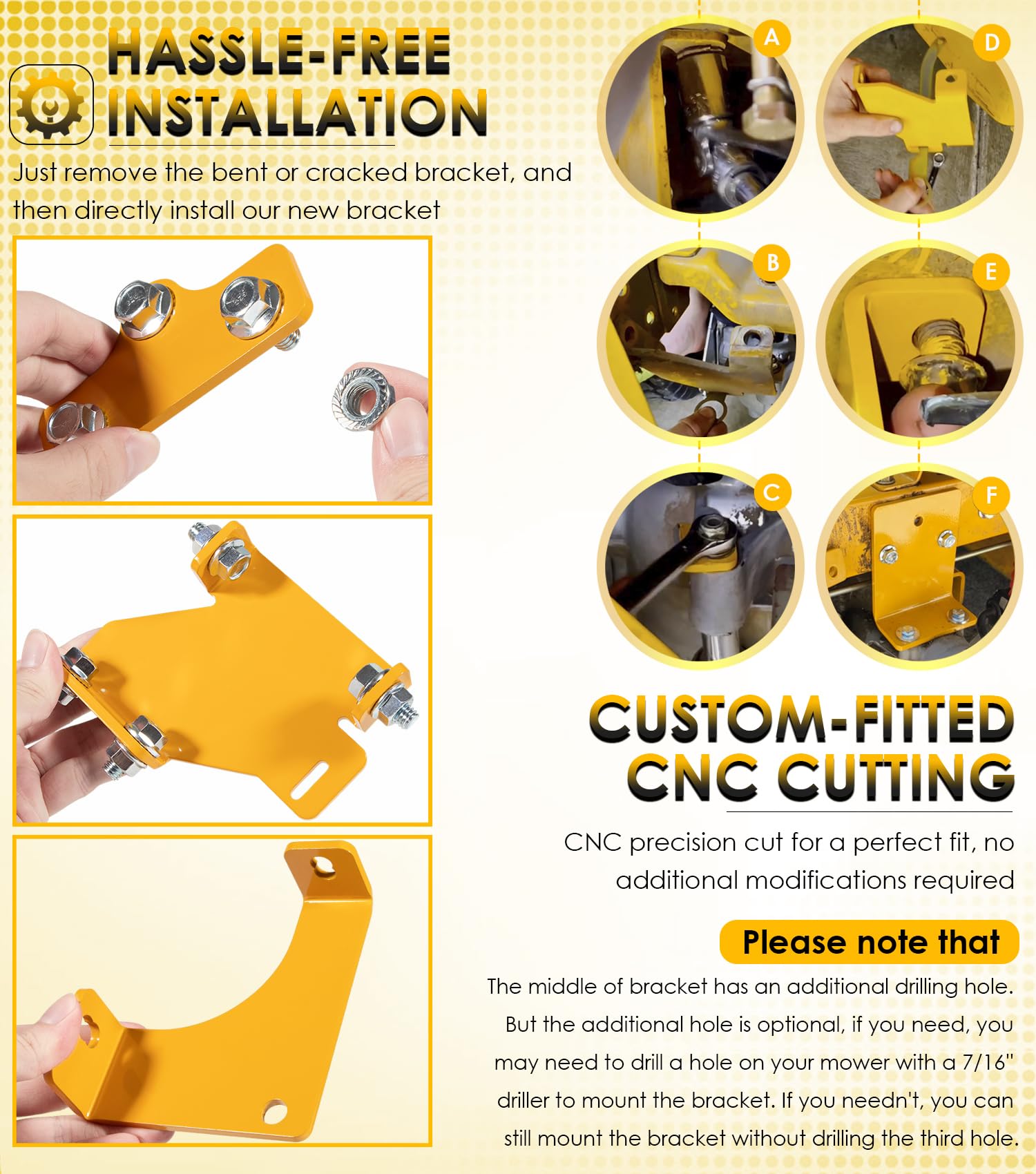 Yoursme 125255 LS rear bracket boosts rigidity on uneven terrain