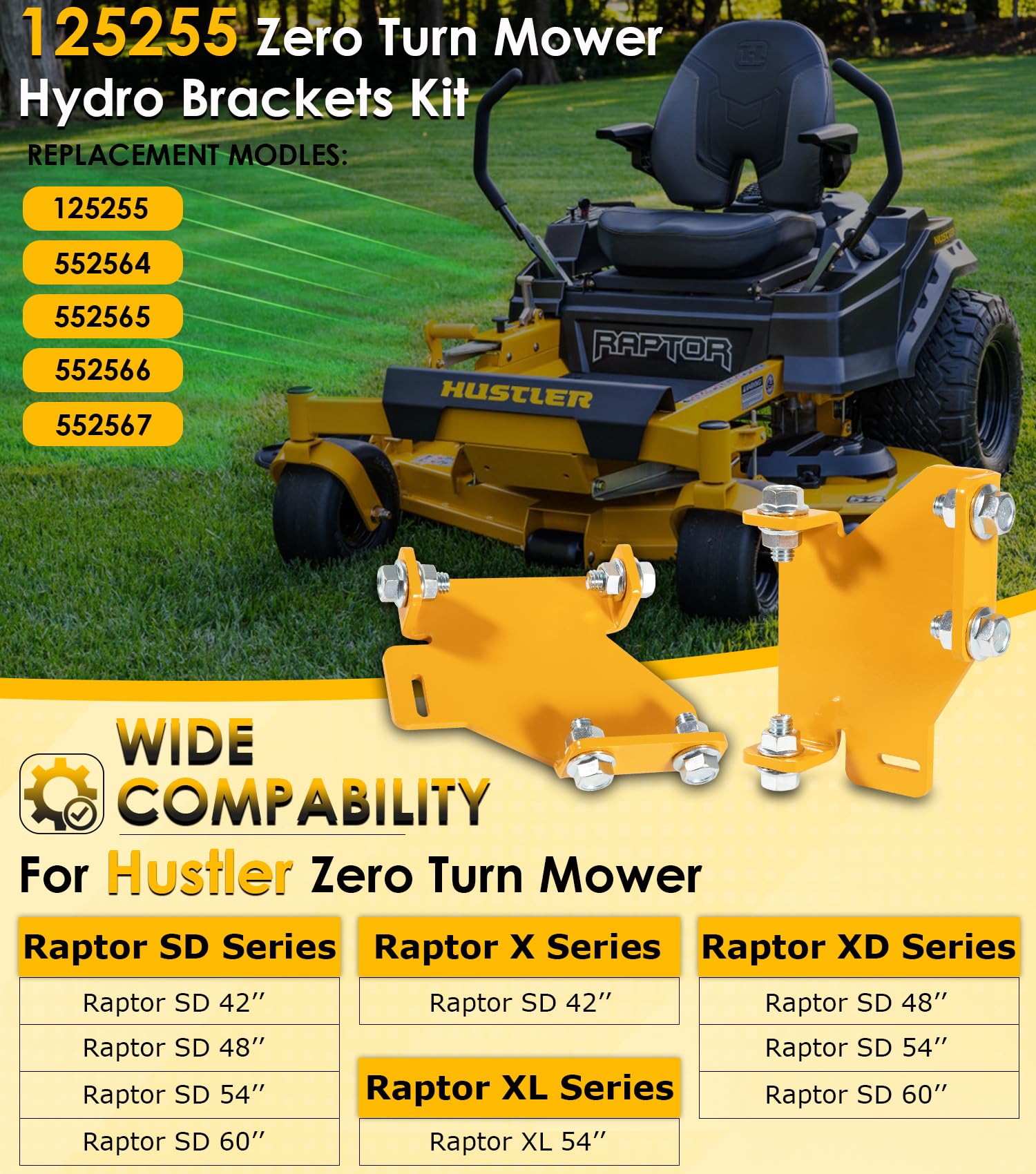 Yoursme 125255 rear brackets for Hustler Raptor reducing vibration