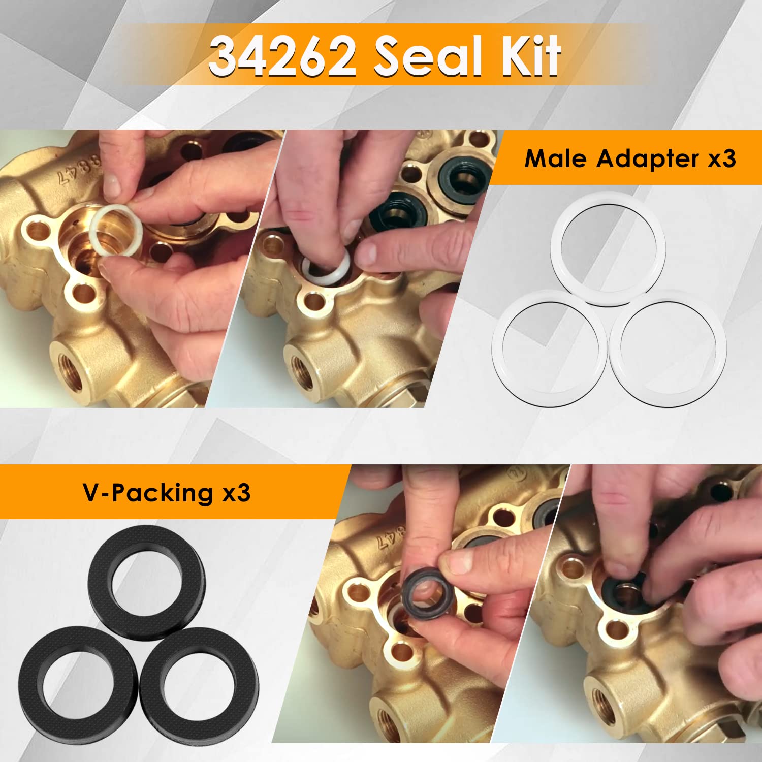 Yoursme 34262 seal kit for CAT 66DX35G1I ensures snug seal.