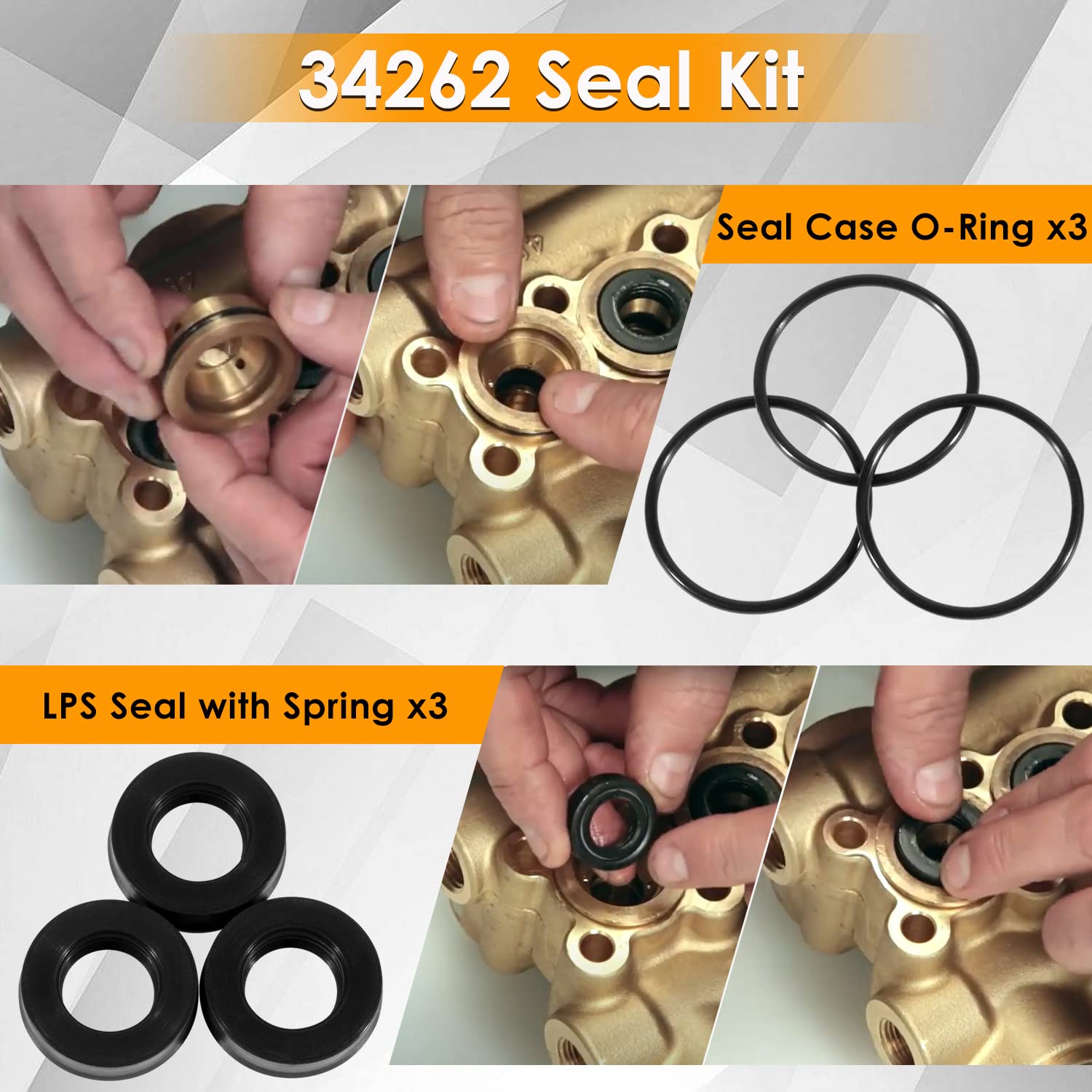 Yoursme 34262 seal kit for CAT 66DX40G1I resists wear and heat.