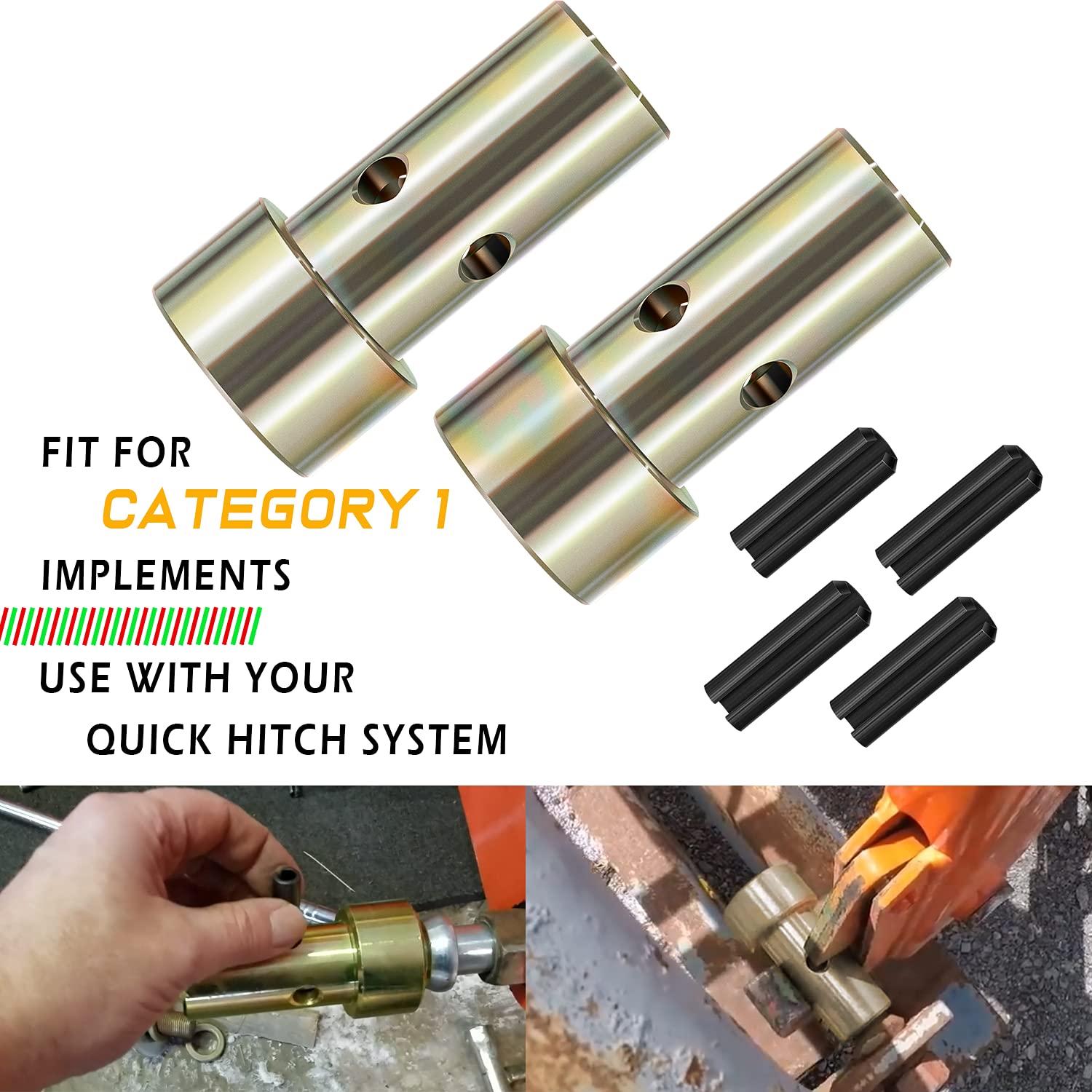 Yoursme Quick hitch roll pins pack photo emphasizing fast, tool-free installation.