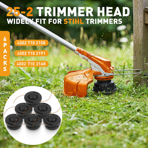 Yoursme six-pack 25-2 trimmer head for Stihl FS56, smooth line feed.