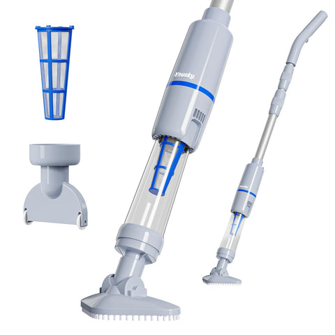 Yousky handheld spa vacuum in use showing easy maneuverability for hot tubs and pools