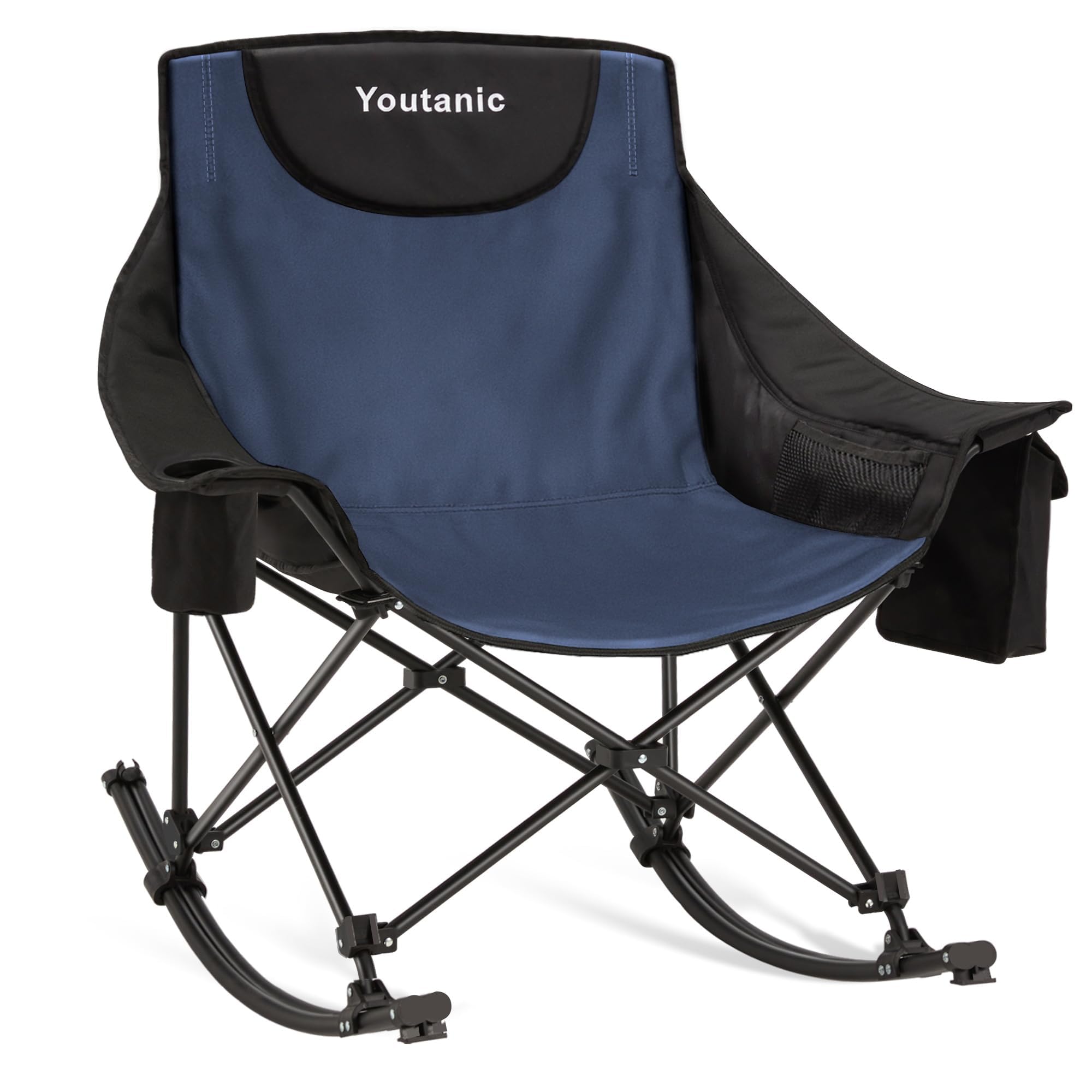 Youtanic oversized rocking chair front view with spacious seat for relaxed lounging.