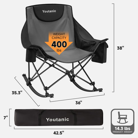 Youtanic oversized chair side view highlighting sturdy frame and wide seat.