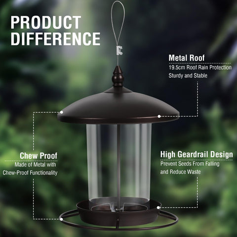 Youvip 3.0 lb seed feeder with top flip lid for easy refills