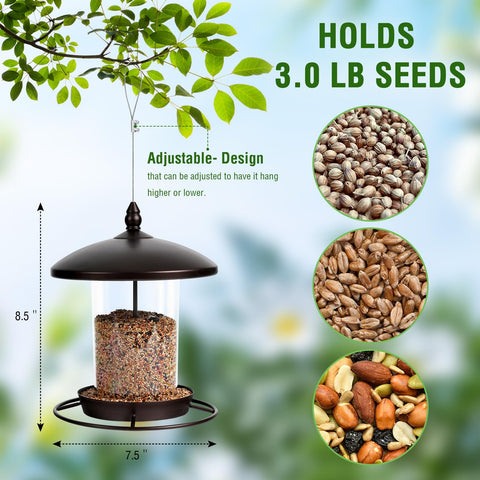 Youvip anti chew metal design protects bird feed from pests