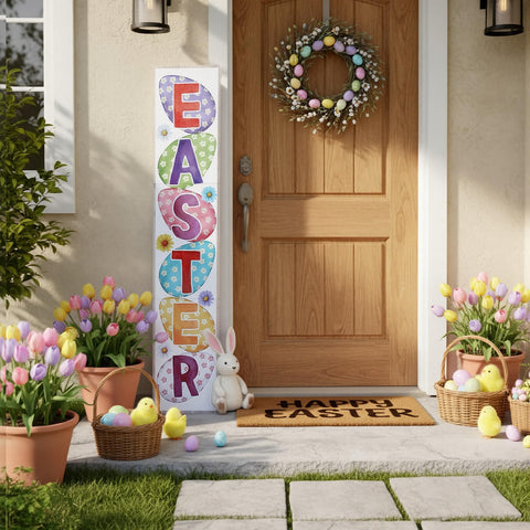 Youyole multicolor Easter sign for entryway brightens seasonal celebrations.