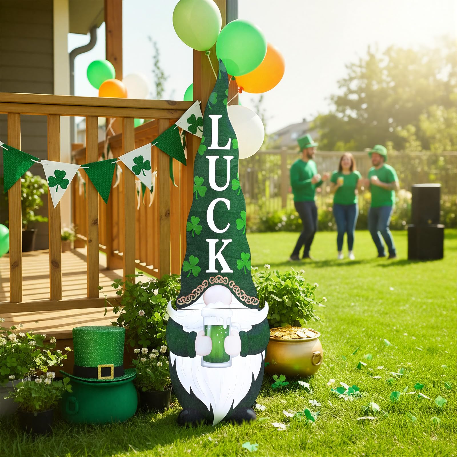 Youyole sturdy wood gnome decor resists bending for year-round display