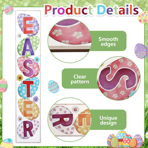 Youyole wooden Easter banner sign for porch brings colorful seasonal flair.