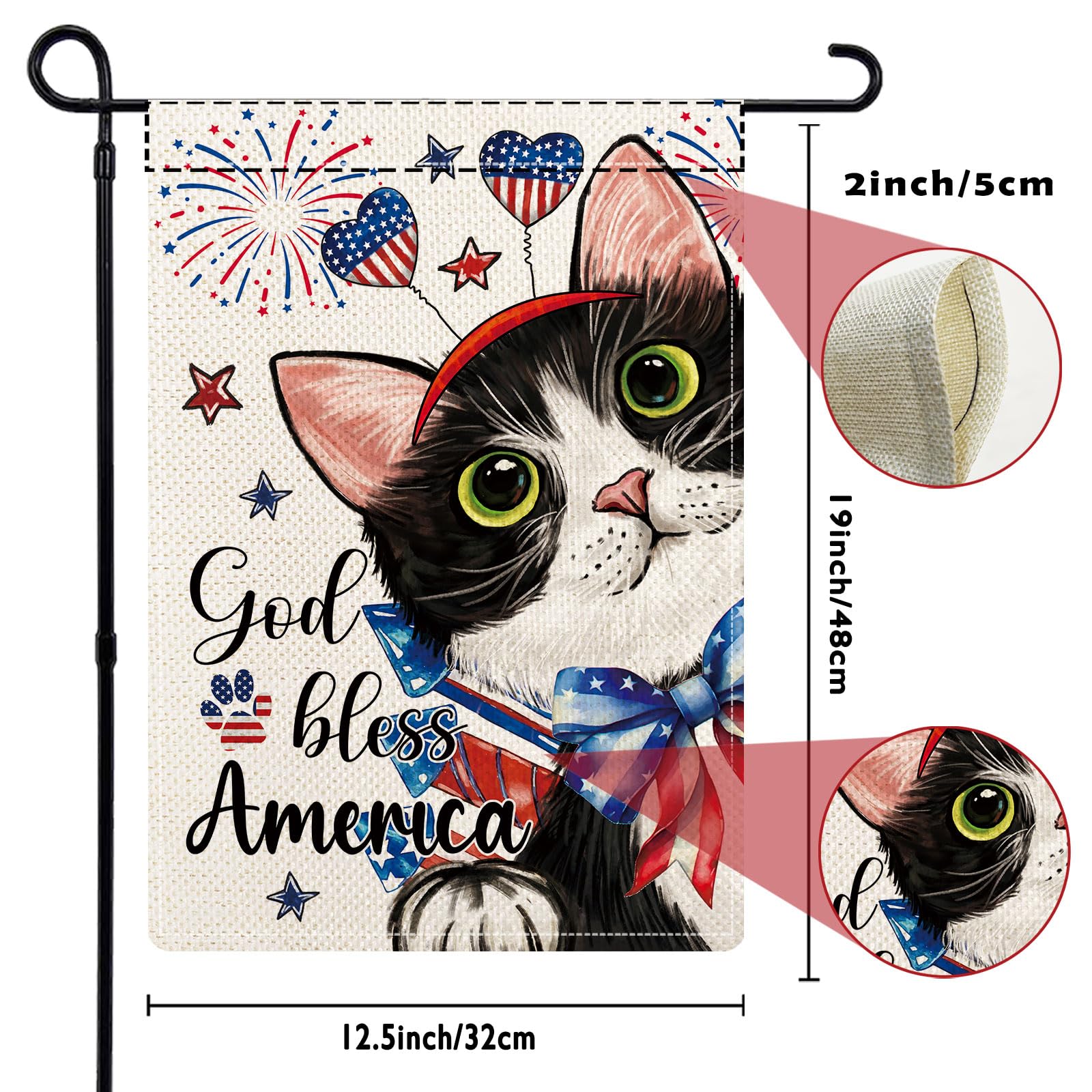 YOVOYOA cat garden flag Christmas, festive outdoor decor.