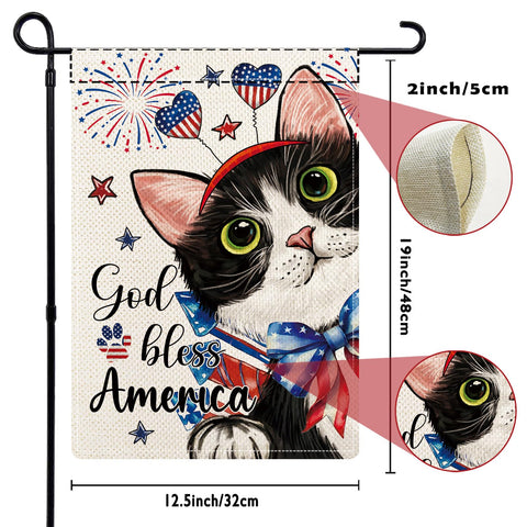 YOVOYOA cat garden flag Christmas, festive outdoor decor.