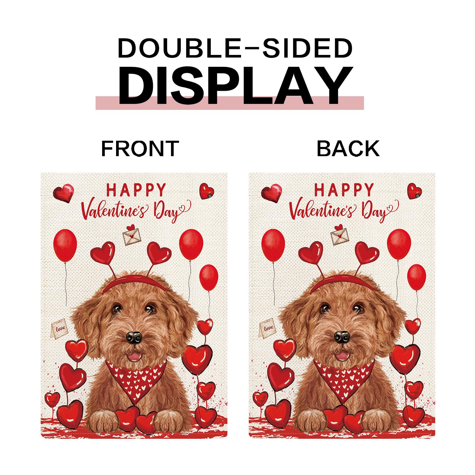 YOVOYOA Golden Doodle St. Patrick's flag adds festive color outdoors.