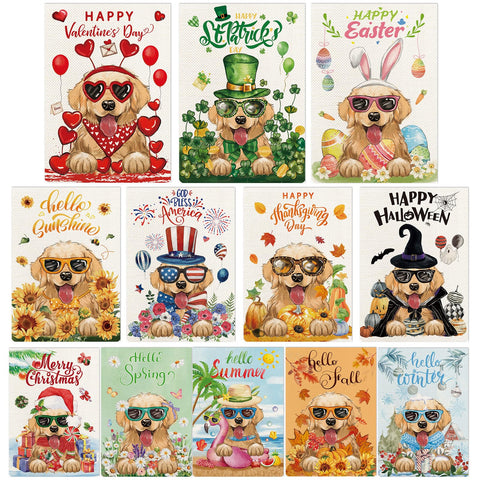 YOVOYOA Golden Retriever valentines flag to boost curb appeal and seasonal mood