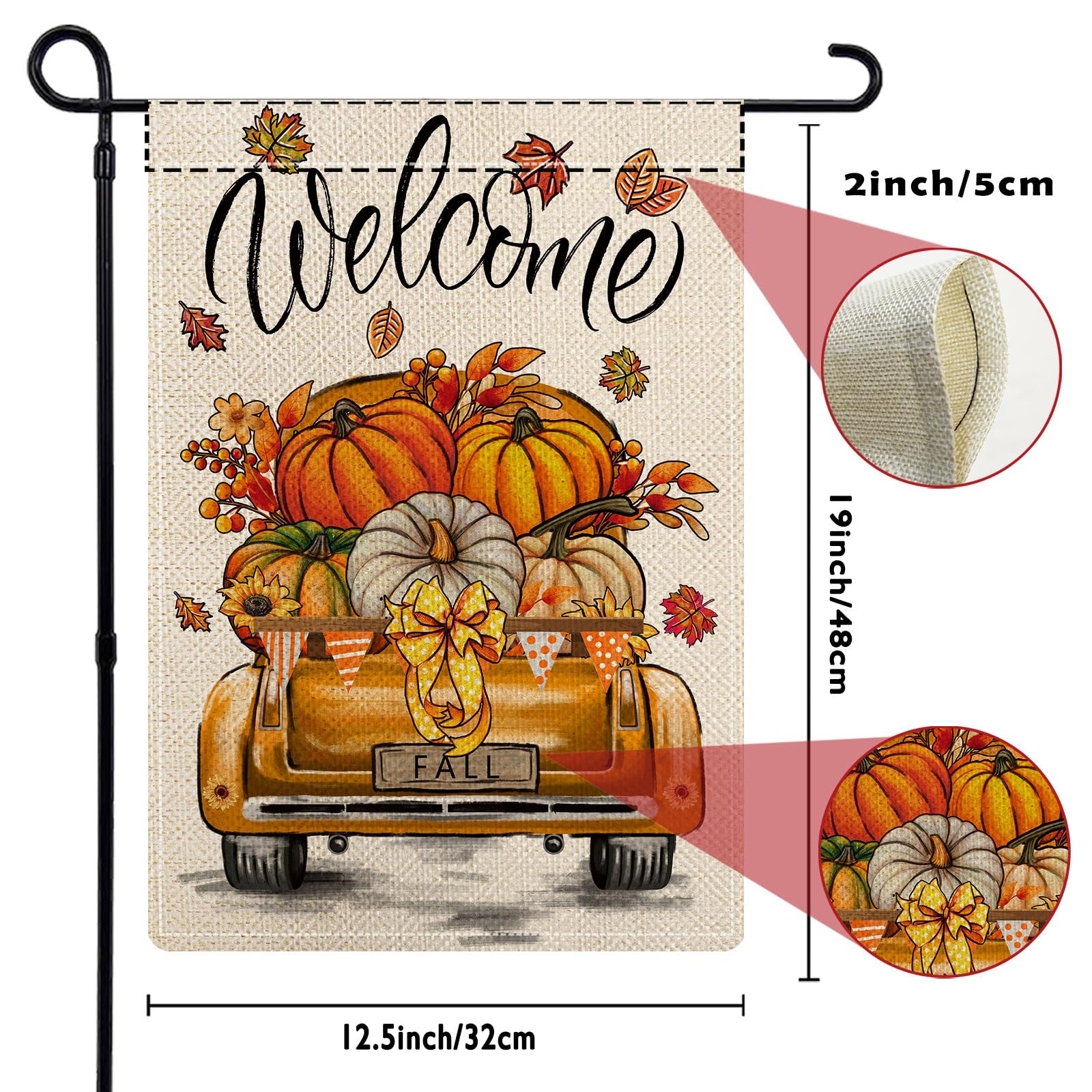 YOVOYOA rustic truck garden flag Christmas brings holiday charm to outdoor spaces