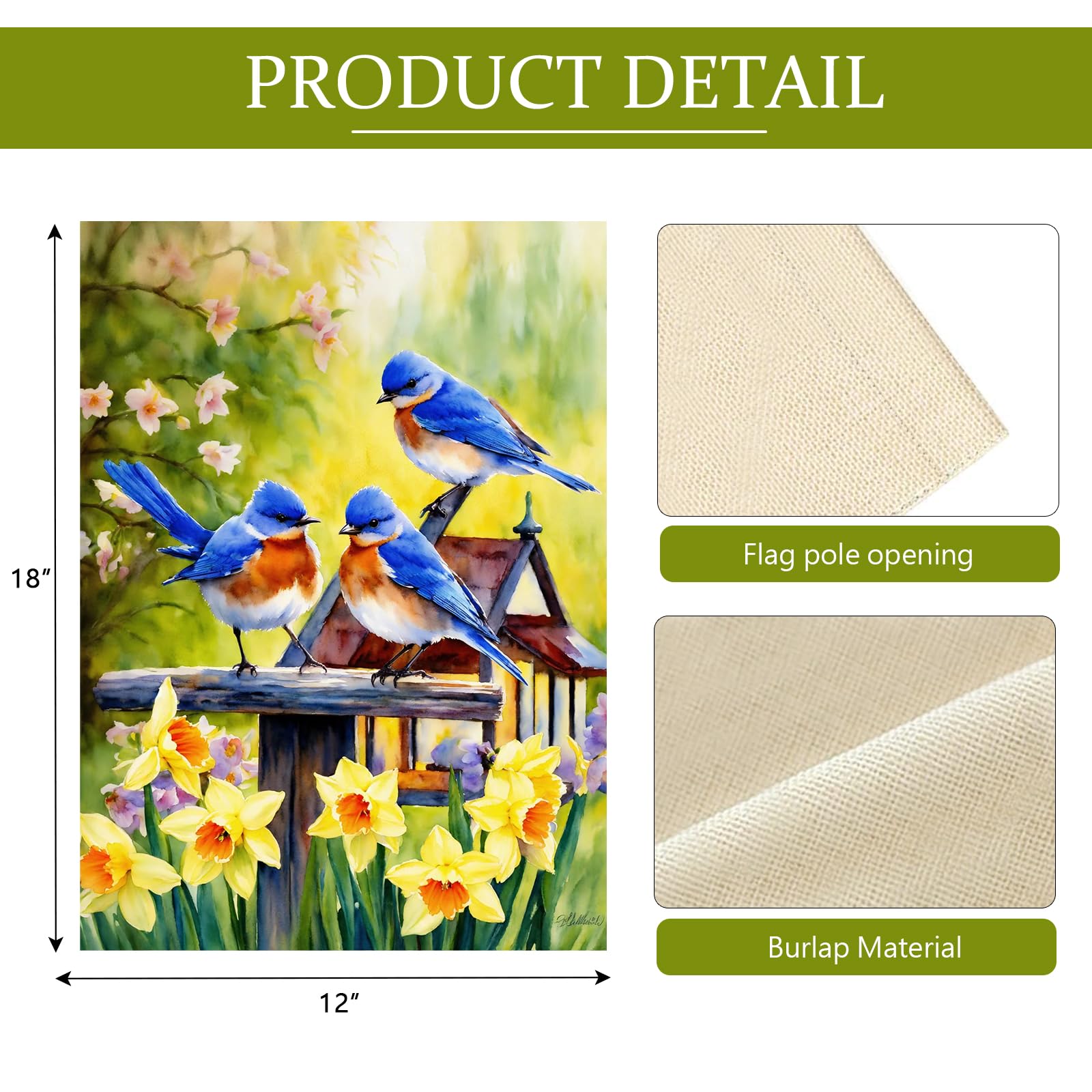 YOWANYES Burlap outdoor flag brings rustic charm and easy cleaning.
