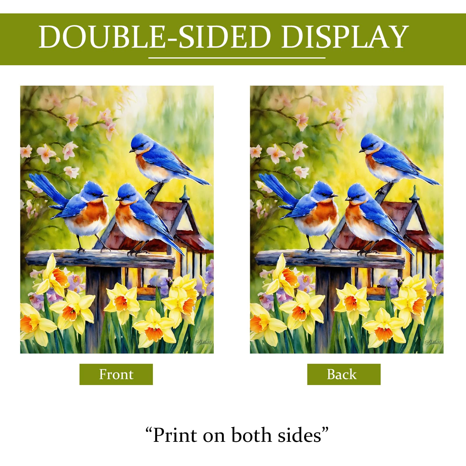 YOWANYES Double-sided flag shows images from both angles.