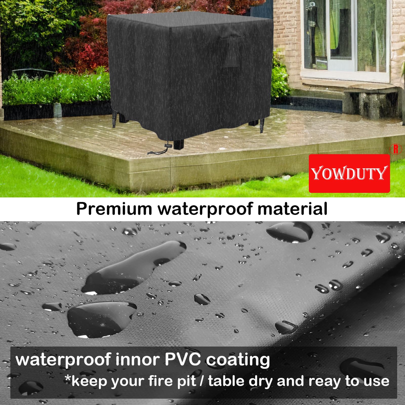 YOWDUTY tear-resistant 600D fabric enhances outdoor durability.
