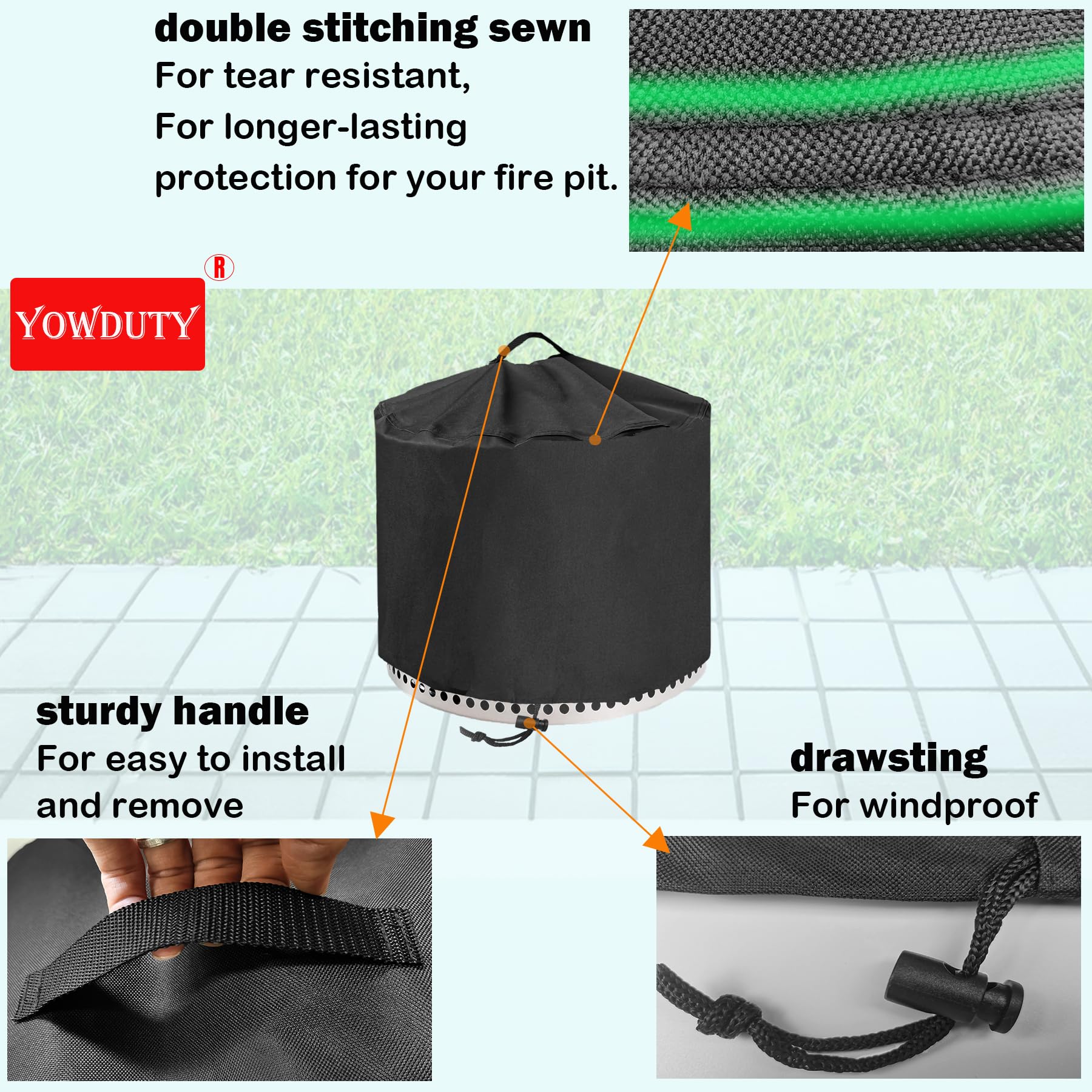 YOWDUTY top handle enables easy removal and quick setup.