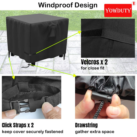 YOWDUTY windproof design with buckles and drawstring secures the cover.