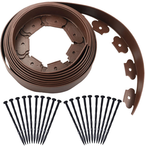 Yowlieu 20ft brown edging roll used to create clean lawn borders and easy installation