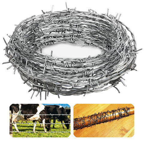 Yowlieu 4-point barb wire 20ft roll for fence protection and yard security.
