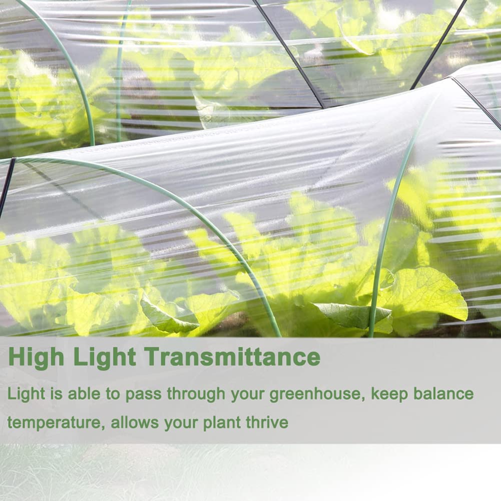Yowlieu 6-5ft-by-9-8ft greenhouse film fits hoop houses and mini greenhouses.