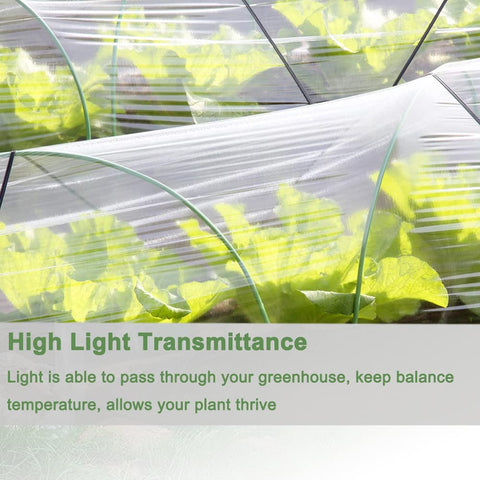 Yowlieu 6-5ft-by-9-8ft greenhouse film fits hoop houses and mini greenhouses.