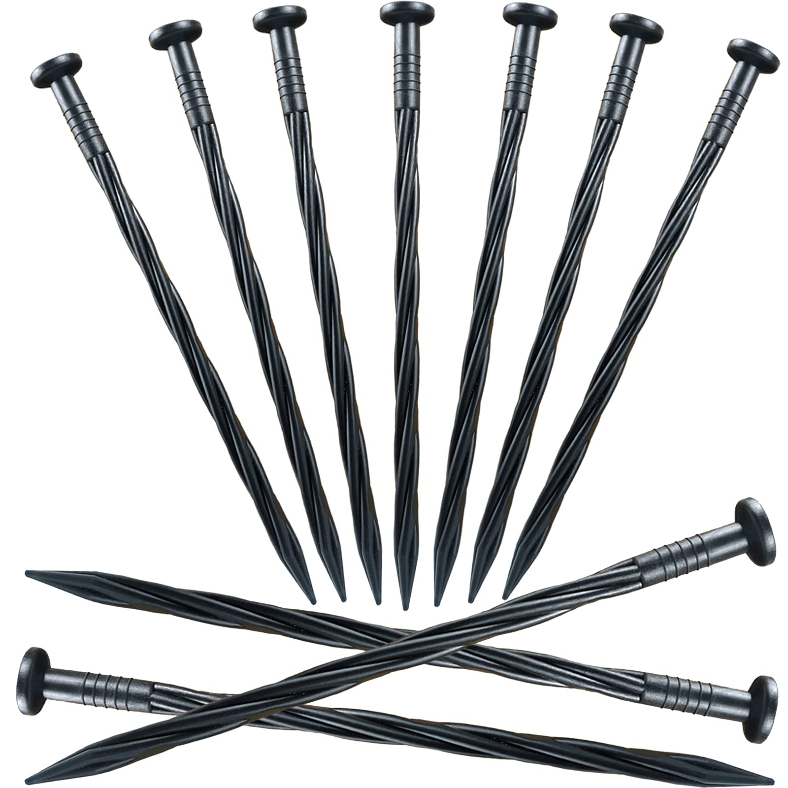 Yowlieu spiral edging stakes securing borders with strong ground grip.